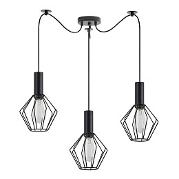 SE21-BL-4-BL3-GR1 ADEPT TUBE Black Pendant Black Metal Grid+