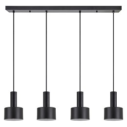 SE21-BL-4-4BL-MS1 ADEPT TUBE Black Pendant Black Metal Shade+