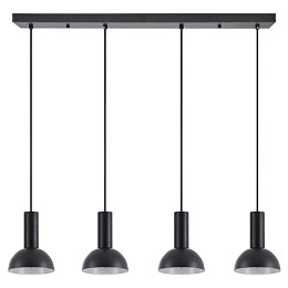SE21-BL-4-4BL-MS3 ADEPT TUBE Black Pendant Black Metal Shade+