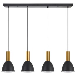 SE21-GM-4-4BL-MS2 ADEPT TUBE Gold Matt Pendant Black Metal Shade+