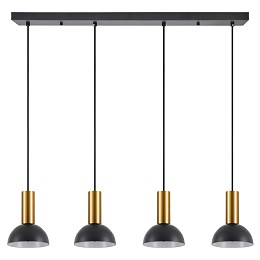 SE21-GM-4-4BL-MS3 ADEPT TUBE Gold Matt Pendant Black Metal Shade+