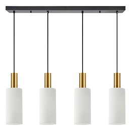 SE21-GM-4-4BL-GL3 ADEPT TUBE Gold Matt Pendant White Glass+
