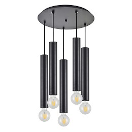 SE21-BL-5-5BL ADEPT TUBE BLACK Black Pendant+