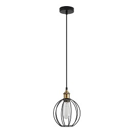 SE21-BR-10-GR2 MAGNUM Bronze Metal Pendant Black Metal Grid with Black Fabric Cable+
