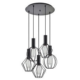 SE21-BL-4-5BL-GR12 ADEPT FLEX Black Pendant Black Metal Grid+