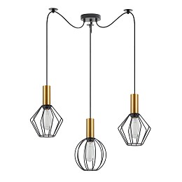 SE21-GM-4-BL3-GR12 ADEPT FLEX Gold Matt Pendant Black Metal Grid+