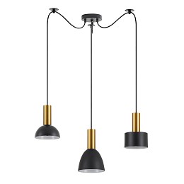 SE21-GM-4-BL3-MS12 ADEPT FLEX Gold Matt Pendant Black Metal Shade+