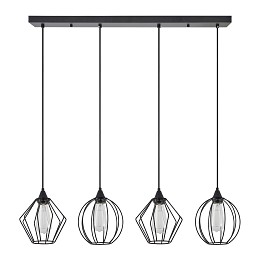 SE21-BL-B10-4BL-GR12 ADEPT FLEX Black Metal Grid Pendant+