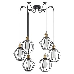 SE21-BR-10-BL6-GR12 MAGNUM FLEX Bronze Metal Pendant Black Metal Grid+