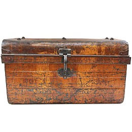 Vintage μπαούλο καφέ 55x32x33εκ.