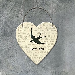 Καρδιά Newsprint μεγάλη - Love you