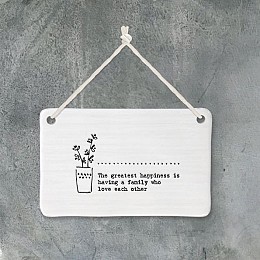 Πορσελάνινη επιγραφή - Greatest happiness…