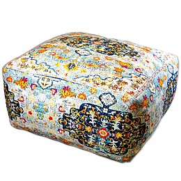 Πουφ blue fresco 60x60 υφαντό βαμβακερό
