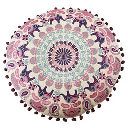 Μαξιλάρι 40 εκ. στρογγυλό Ροζ Mandala κεντητό