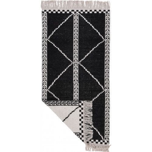 Διάδρομος 70x140 μαύρο άσπρο μάλλινος