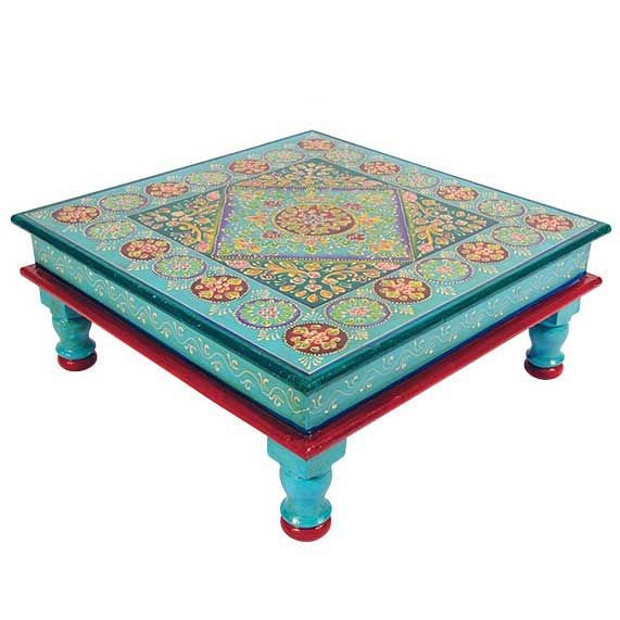 Τραπέζι ζωγραφισμένο 40εκ. - Τιρκουάζ
