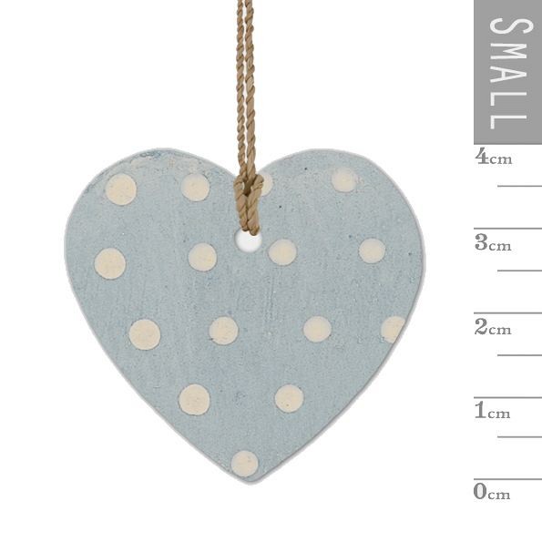 Μικρή καρδιά ξύλινη - Πράσ. Κρεμ πουά