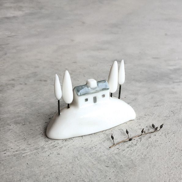 Σπίτι με δέντρα 4,5x2,5x6,5 εκ. πορσελάνη - Δάσος