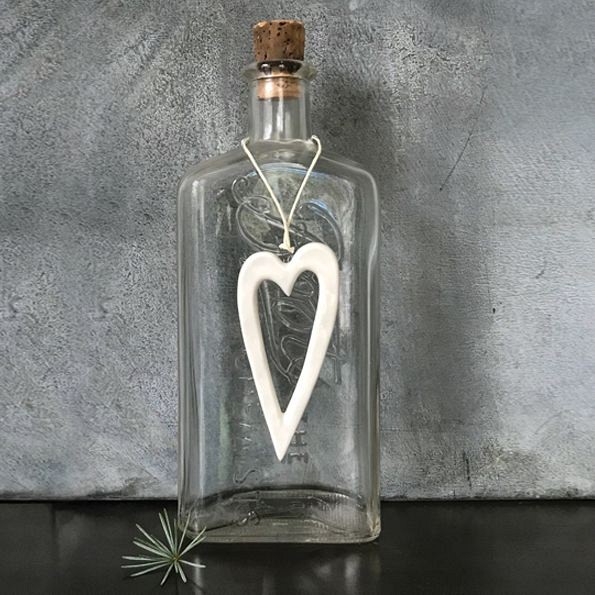 Πορσελάνινο στολίδι - Καρδιά περίγραμμα