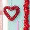 Στεφάνι Καρδιά από ανακ. Σάρι - κόκκινο  38 x 6 εκ.
