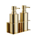 Επιτοίχιο Διπλό Dispenser Επαγγελματικό - Gold, Pam & Co, W17 x D7 x H19 (cm), 83-024
