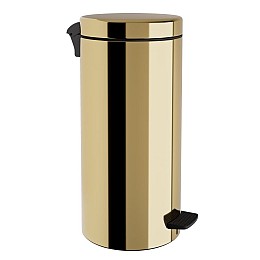 Χαρτοδοχείο 25 Lit Soft Close, No Inner Bucket - Gold, Pam & Co, Ø25 x H55 (cm), 2553-024