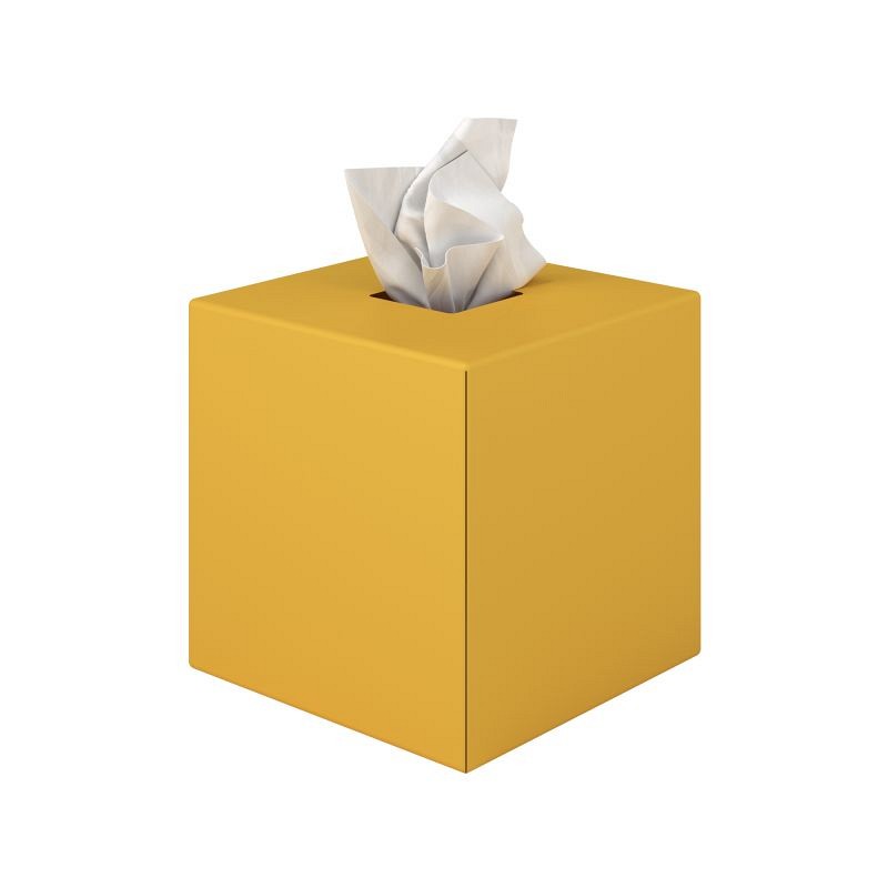 Θήκη Χαρτομάντηλων Κύβος - Matt Yellow, Pam & Co, W13 x D13 x H13 (cm), 124-603