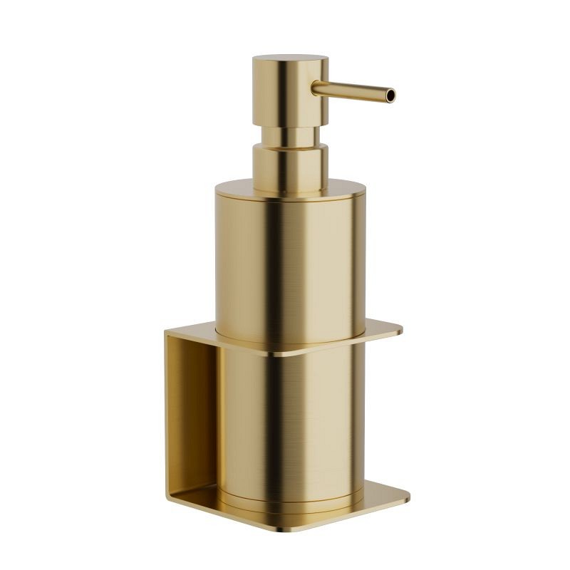 Επιτοίχιο Dispenser (350ml) - Brushed Gold, Pam & Co, W7,5 x D7 x H19 (cm), 81-023
