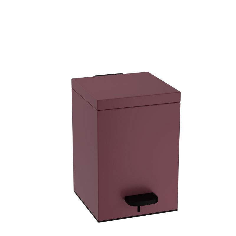 Χαρτοδοχείο 5 Lit, Soft Close - Matt Bordeaux, Pam & Co, W18 x D18 x H26 (cm), 137-153
