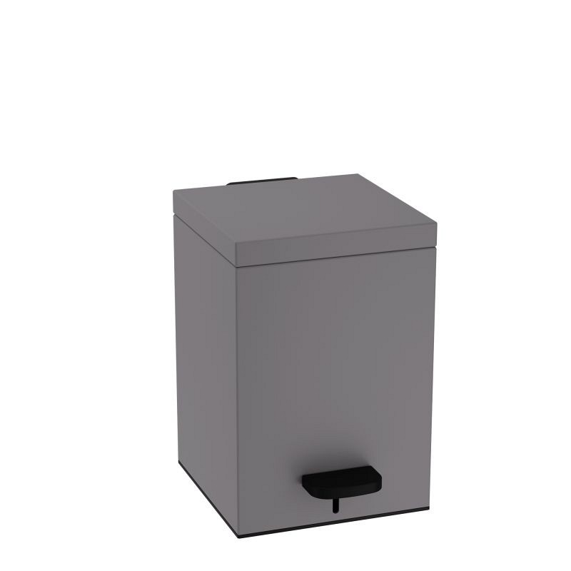 Χαρτοδοχείο 5 Lit, Soft Close - Matt Concrete Grey, Pam & Co, W18 x D18 x H26 (cm), 137-163
