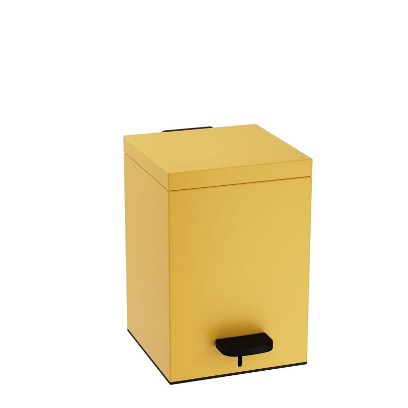 Χαρτοδοχείο 5 Lit, Soft Close - Matt Yellow, Pam & Co, W18 x D18 x H26 (cm), 137-603