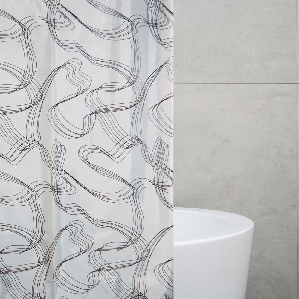 ΚΟΥΡΤΙΝΑ ΜΠΑΝΙΟΥ BLACK ART 180X180