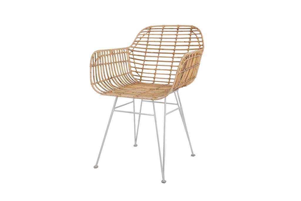 Καρέκλα Τραπεζαρίας με μπράτσα Marea White legs (57x60x82) Soulworks 0300088