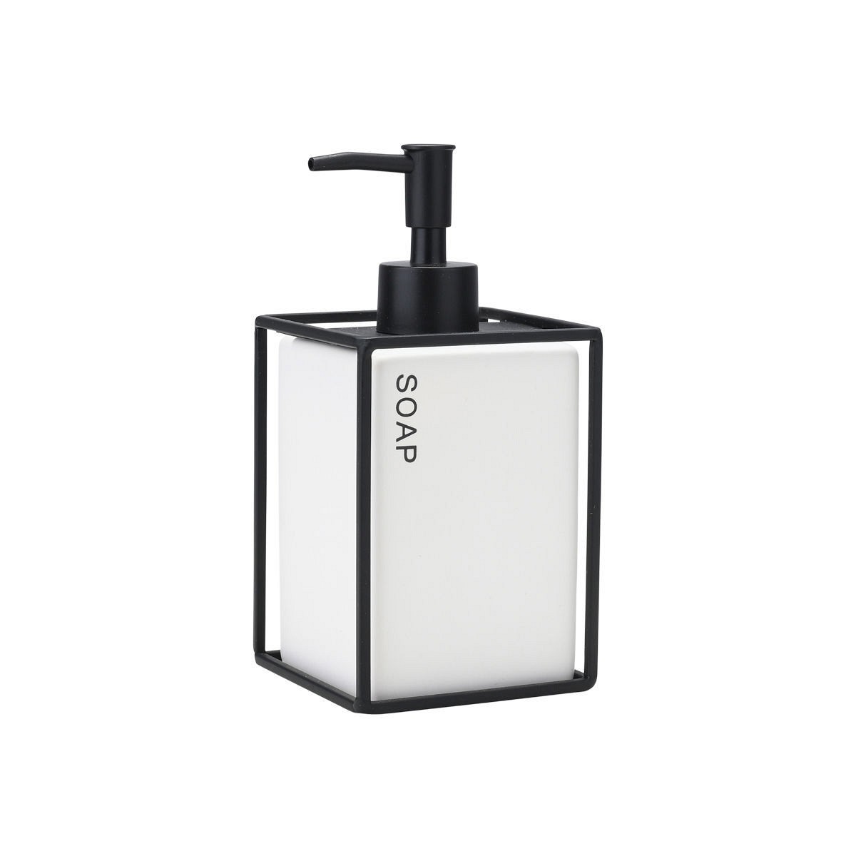 ESTIA ΑΝΤΛΙΑ ΣΑΠΟΥΝΙΟΥ CAGE 450ML ΚΕΡΑΜΙΚΗ ΛΕΥΚΗ ΜΕ ΜΕΤΑΛΛΙΚΟ ΠΛΑΙΣΙΟ