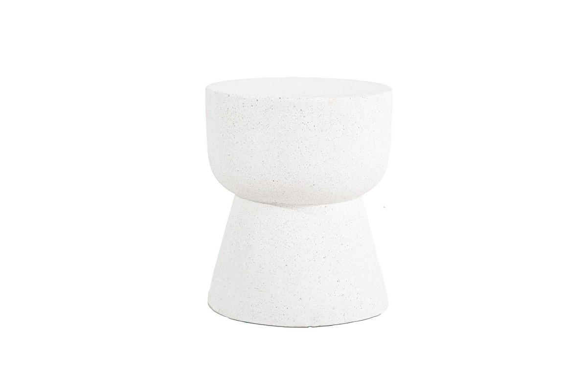 Σκαμπό Rieti Terazzo White Round (37x37x48) Soulworks 0800045