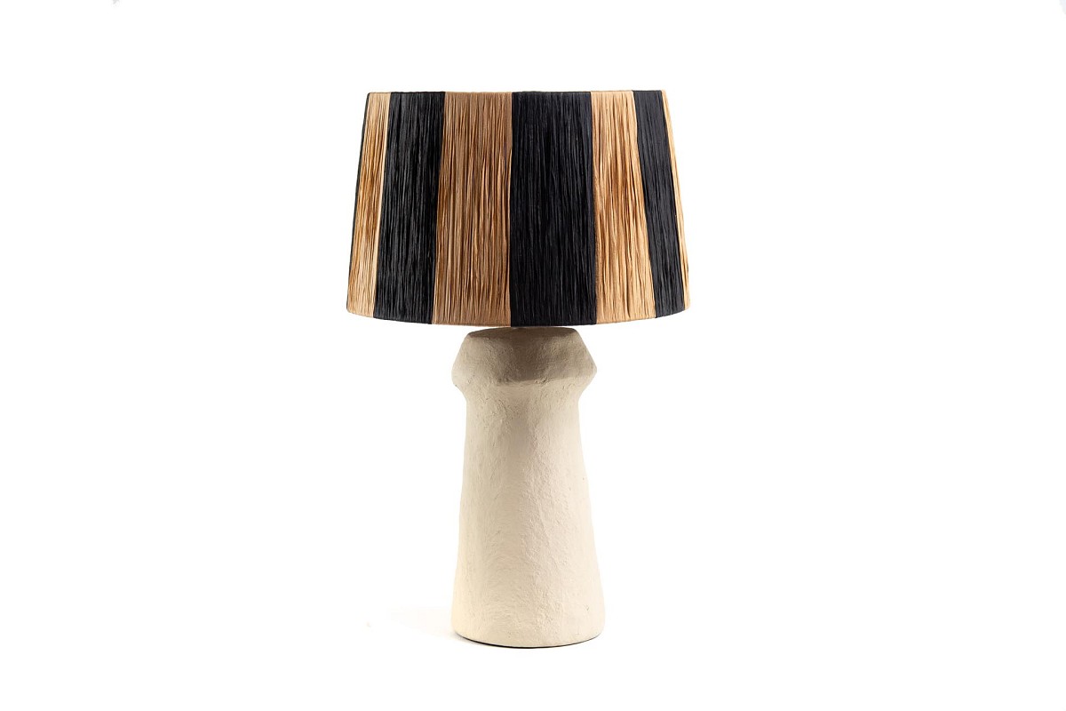 Επιτραπέζιο Φωτιστικό Juvela Raffia Beige Black (42x42x54) Soulworks 0880006