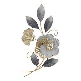 Διακοσμητικό τοίχου Lux Inart μέταλλο σε χρυσή-λευκή απόχρωση 49.5x92x7εκ