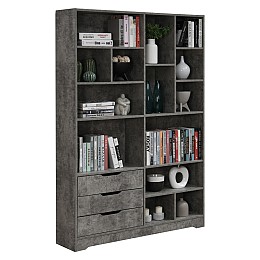 Βιβλιοθήκη Lucinda pakoworld γκρι oak 120x29.8x180.5εκ