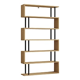 Βιβλιοθήκη Ziza pakoworld σε oak  απόχρωση 90x22x162.6εκ