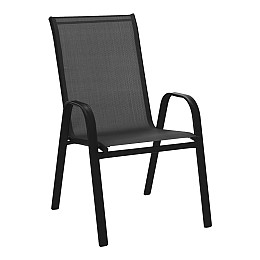 Πολυθρόνα Calan pakoworld μέταλλο μαύρο-textilene μαύρο 55x75x90 εκ