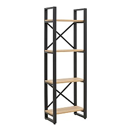 Βιβλιοθήκη Crimson pakoworld σε oak-μαύρη απόχρωση 50x22x150εκ