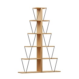 Βιβλιοθήκη mini Tars pakoworld sonoma-μαύρο 130x22x146εκ