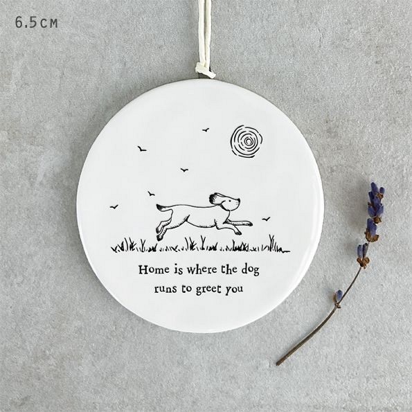 Πορσελάνη κρεμαστό σκύλος-Home is where 6,5x6,5εκ.