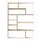 Βιβλιοθήκη Decora pakoworld σε φυσικό-λευκό απόχρωση 90x22x123.6εκ