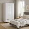 Ντουλάπα δίφυλλη Afina pakoworld mdf σε λευκή glossy απόχρωση 100x57x213εκ