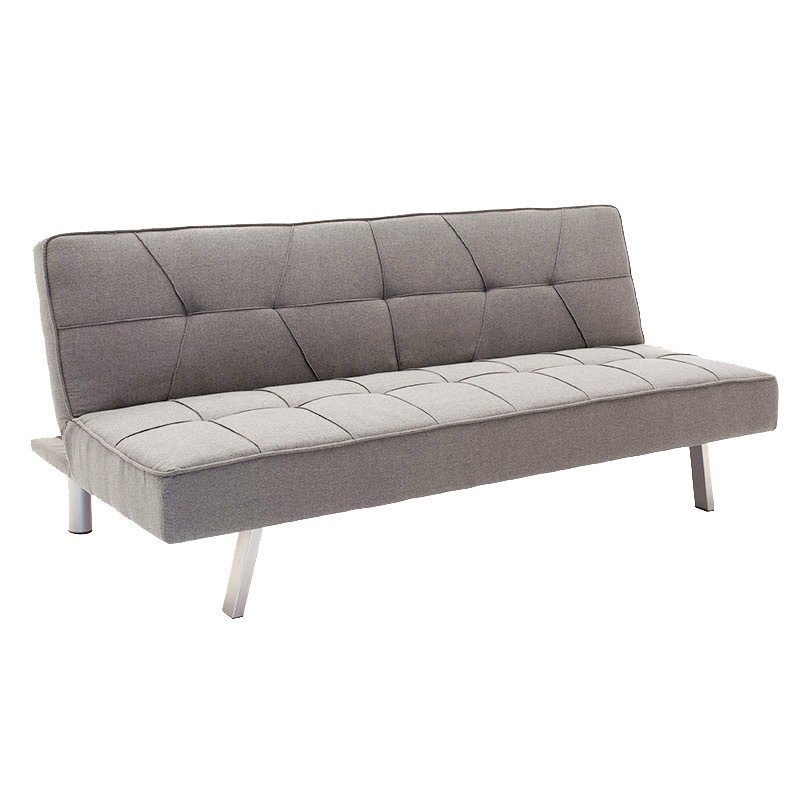Καναπές-κρεβάτι Travis pakoworld 3θέσιος με ύφασμα γκρι 175x83x74εκ
