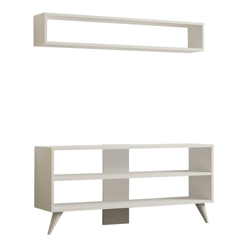 Σύνθετο σαλονιού Prestige pakoworld σε λευκή απόχρωση 120x29,6x50εκ