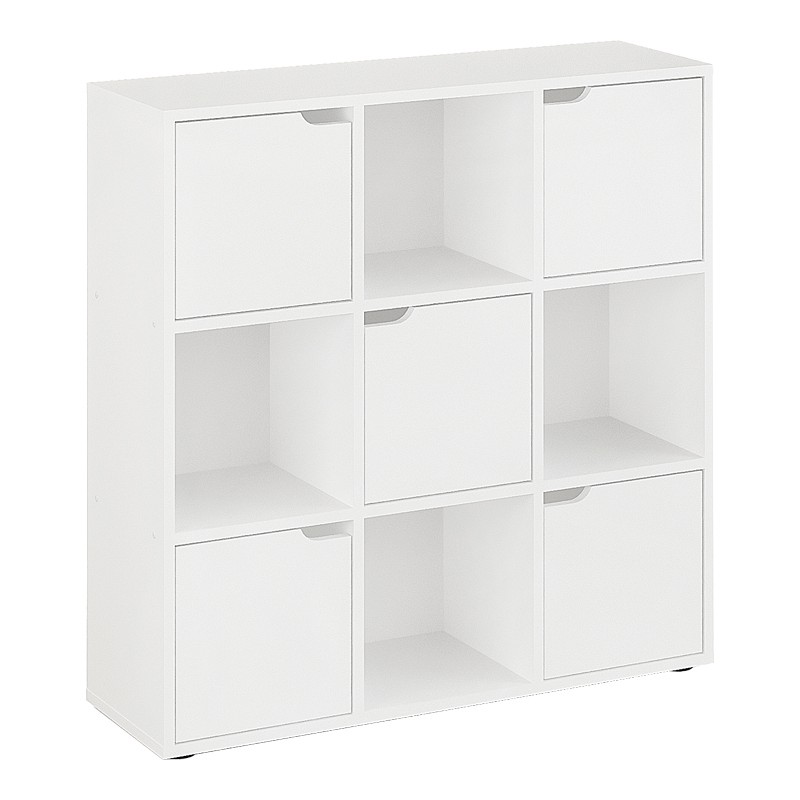 Βιβλιοθήκη Bookel pakoworld σε λευκή απόχρωση 88.5x27.5x89.3εκ
