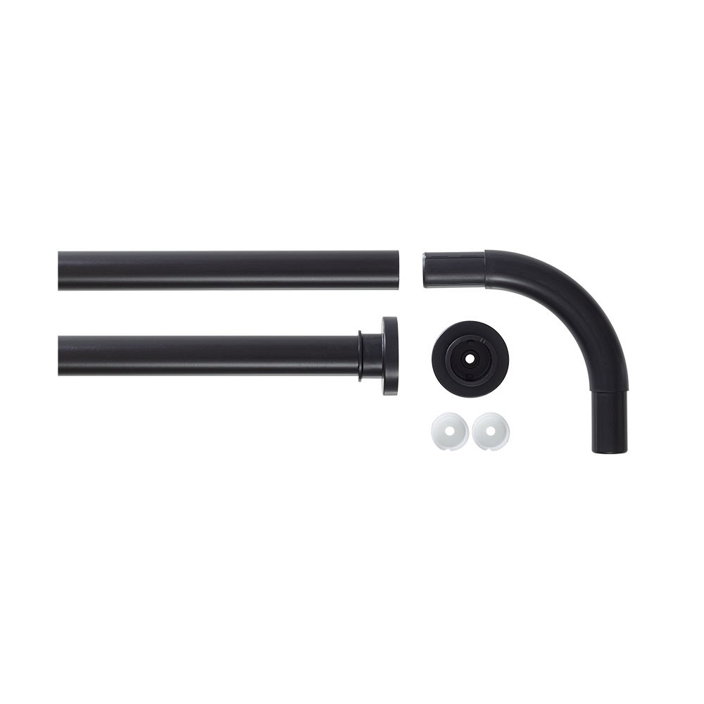 90x90 Ø 28 mm black βραχίονας μπάνιου γωνιακός Sealskin