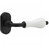 Roline Κ306 Γρυλόχερο Παραθύρου Ανάκλησης από Ορείχαλκο & Πορσελάνη Μαύρο Ματ-Λευκό 32x62x129mm